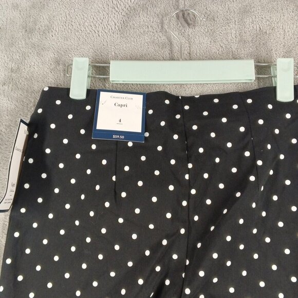 NWT $59 CHARTER CLUB Tummy Control Polka Dots Capri Pants Mid Rise - Picture 9 of 12